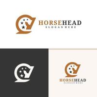 paard hoofd logo ontwerp . paard illustratie logo concept vector