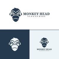 reeks van aap hoofd logo ontwerp . boos aap illustratie logo concept vector