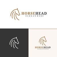 paard hoofd logo ontwerp . paard illustratie logo concept vector