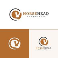 paard hoofd logo ontwerp . paard illustratie logo concept vector