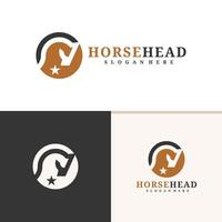 paard hoofd logo ontwerp . paard illustratie logo concept vector