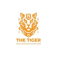 futuristische tijger robot logo ontwerp vector