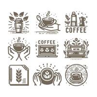 coffeeshop en café logo ontwerp vector