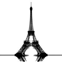 zwart en wit illustratie van de eiffel toren bezienswaardigheden bekijken in Parijs vector