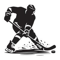 hockey silhouet zwart vlak illustratie. vector