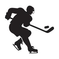 hockey silhouet zwart vlak illustratie. vector