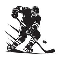 hockey silhouet zwart vlak illustratie. vector