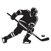 hockey silhouet zwart vlak illustratie. vector