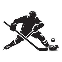 hockey silhouet zwart vlak illustratie. vector