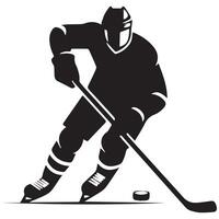 hockey silhouet zwart vlak illustratie. vector