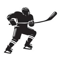 hockey silhouet zwart vlak illustratie. vector