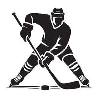 hockey silhouet zwart vlak illustratie. vector