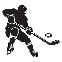 hockey silhouet zwart vlak illustratie. vector