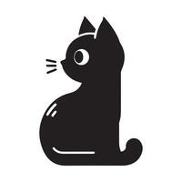 een kat silhouet vlak illustratie vector