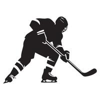 hockey silhouet zwart vlak illustratie. vector