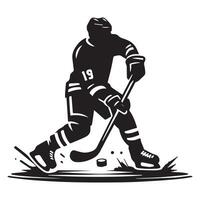 hockey silhouet zwart vlak illustratie. vector