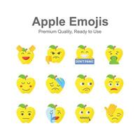 schattig emoji uitdrukkingen, emoticons pictogrammen reeks vector