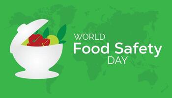 wereld voedsel veiligheid dag opgemerkt elke jaar in juni. sjabloon voor achtergrond, banier, kaart, poster met tekst inscriptie. vector