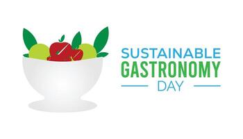 wereld duurzame gastronomie dag opgemerkt elke jaar in juni. sjabloon voor achtergrond, banier, kaart, poster met tekst inscriptie. vector