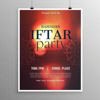 elegant iftar partij uitnodiging sjabloon vector