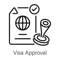 modieus Visa goedkeuring vector