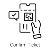 modieus bevestigen ticket vector