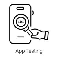 trendy app-testen vector