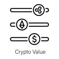 modieus crypto waarde vector