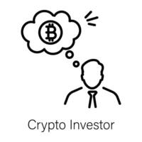 modieus crypto investeerder vector