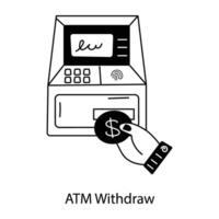 modieus Geldautomaat opname vector