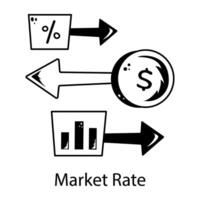 modieus markt tarief vector