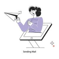 modieus Bezig met verzenden mail vector