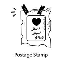 modieus port postzegel vector