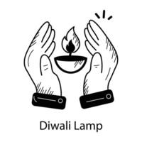 modieus diwali lamp vector