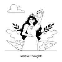 modieus positief gedachten vector