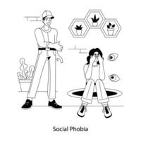 modieus sociaal fobie vector
