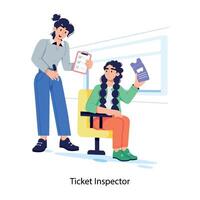 modieus ticket inspecteur vector