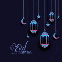 elegant donker eid mubarak festival groet ontwerp vector