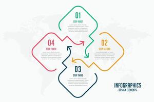 creatief lijn stijl vier stappen infographic ontwerp vector