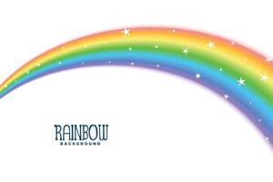 golvend kromme regenboog met sterren achtergrond vector