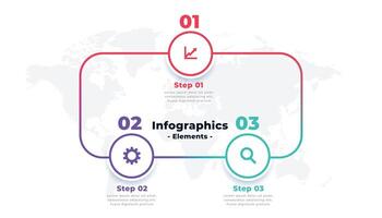 drie stappen lijn infographics lay-out sjabloon ontwerp vector