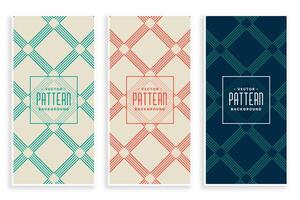 abstract diagonaal lijnen meetkundig patroon ontwerp banners reeks vector