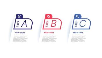 drie stappen modern zakelijk infographic sjabloonontwerp vector
