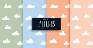 schattig wolken patroon reeks in pastel kleuren vector