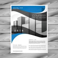 blauw golvend elegant bedrijf brochure ontwerp in grootte a4 vector