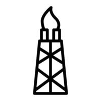 olie toren lijn icoon ontwerp vector