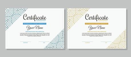 certificaat van prestatie sjabloon met lijn abstract vector