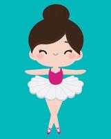 schattig ballerina aanbiddelijk illustratie, zwart ballerina met roze afgezwakt kleren vector