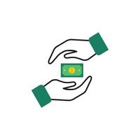 icoon hand- Holding munt cashback vector