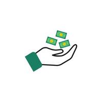 icoon hand- Holding munt cashback vector